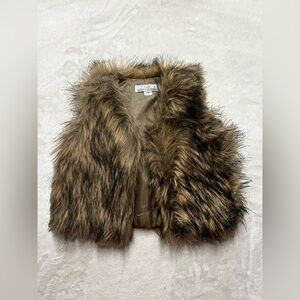 Zara Kids Faux Fur Vest - Brown and Black